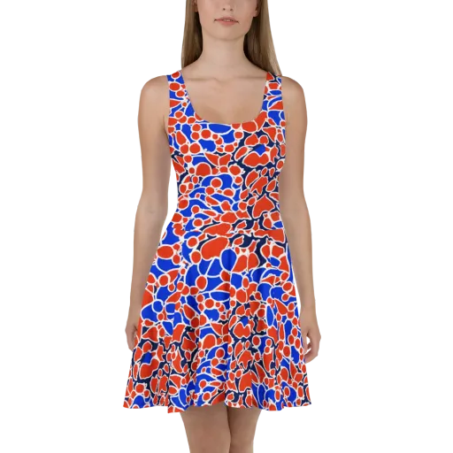 Cobalt Confetti on a Skater Dress