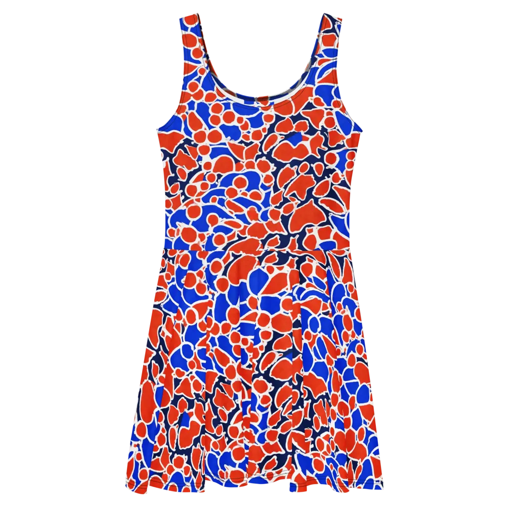 Cobalt Confetti on Skater Dress — Front
