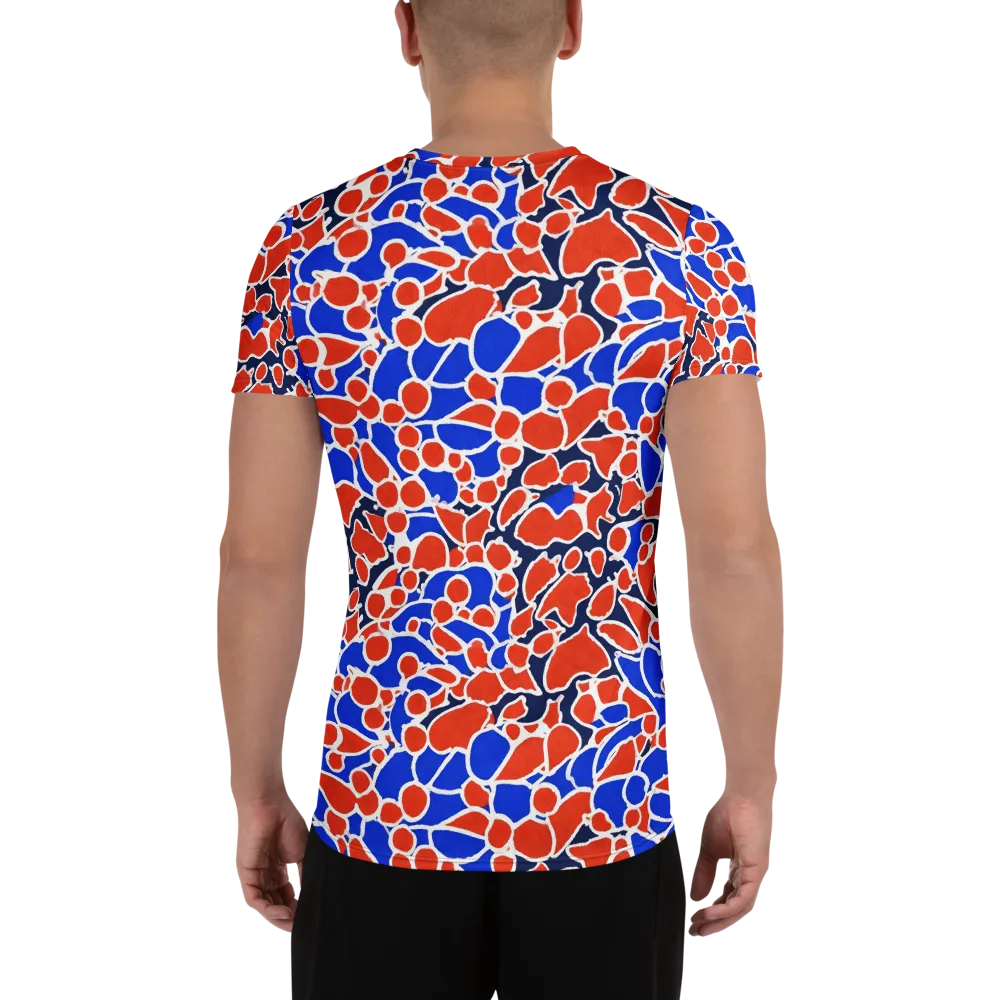 Cobalt Confetti on Men's Athletic T-Shirt — Back