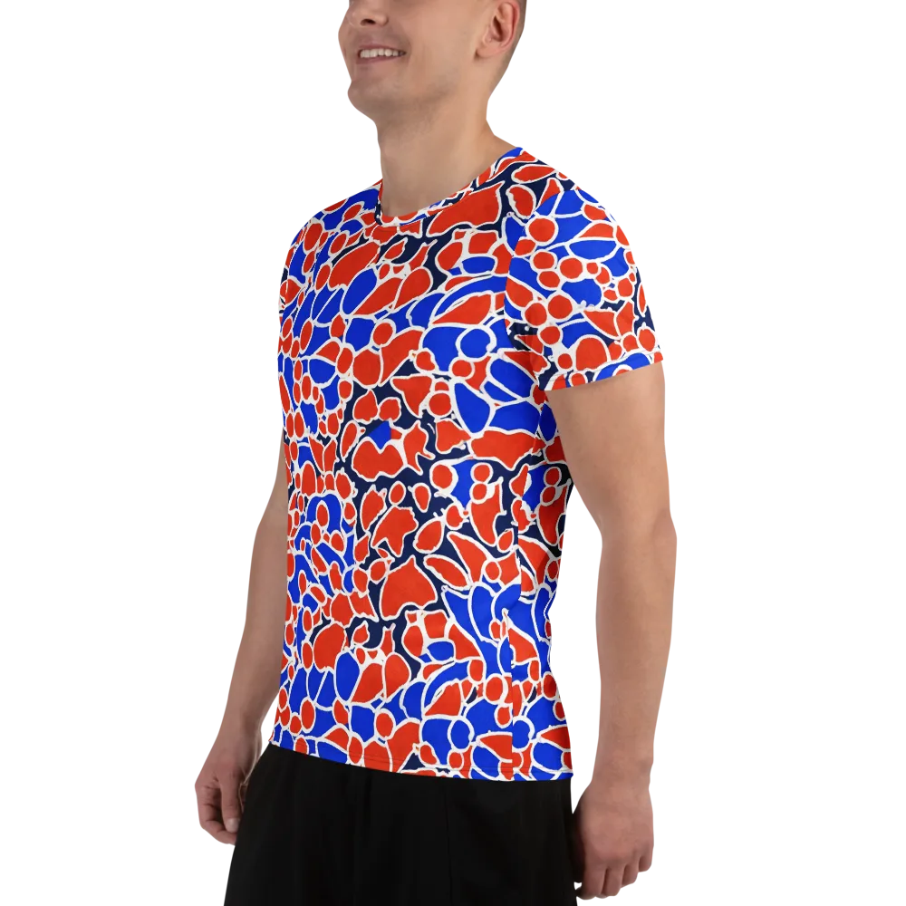 Cobalt Confetti on Men's Athletic T-Shirt — Left