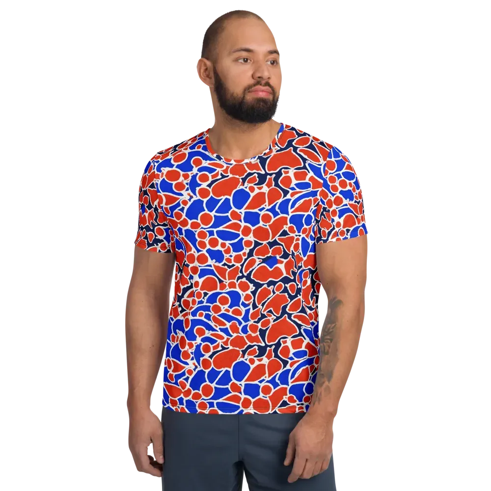 Cobalt Confetti on Men's Athletic T-Shirt — Front