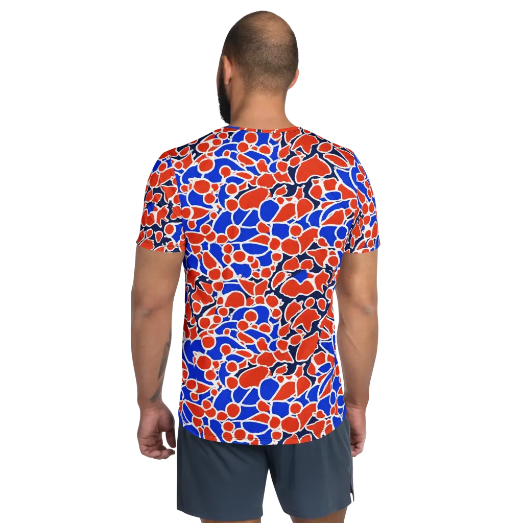 Cobalt Confetti on Men's Athletic T-Shirt — Back