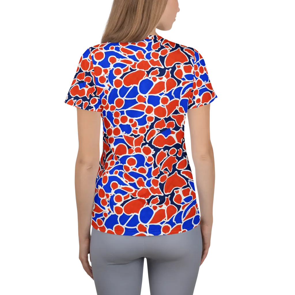 Cobalt Confetti on Women's Athletic T-Shirt — Back