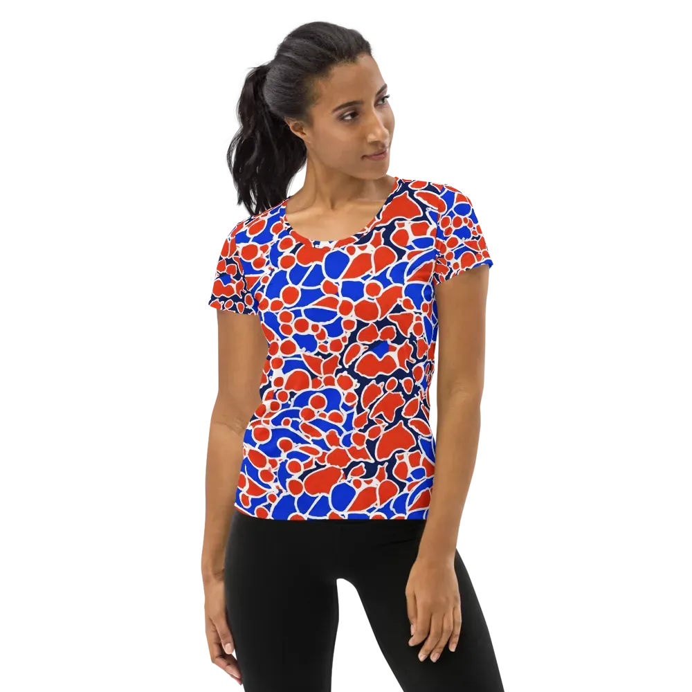Cobalt Confetti on Women's Athletic T-Shirt — Front