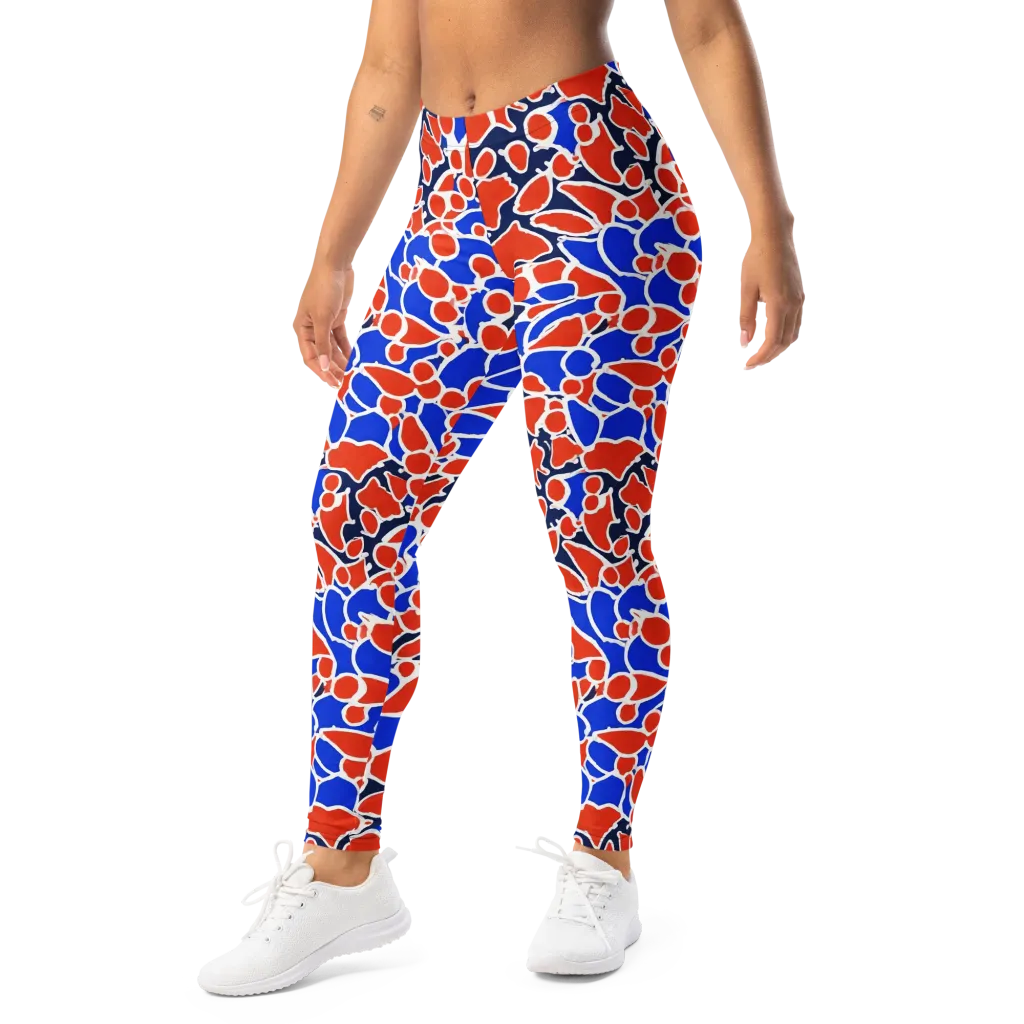 Cobalt Confetti on Leggings — Left Front