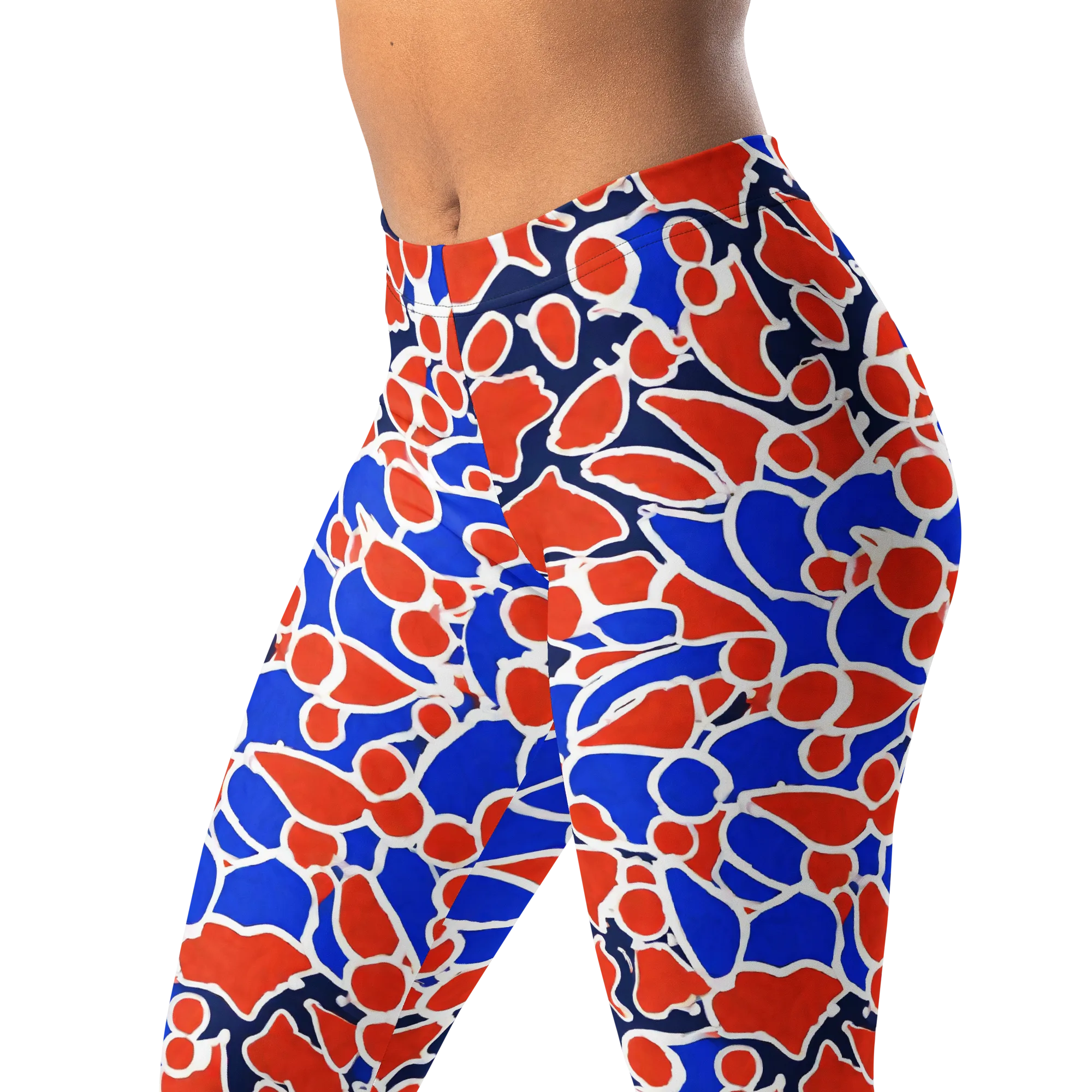 Cobalt Confetti on Leggings — Left Front