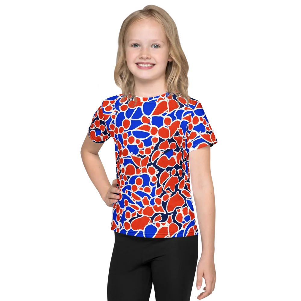 Cobalt Confetti on Kids Crew Neck T-Shirt — Front