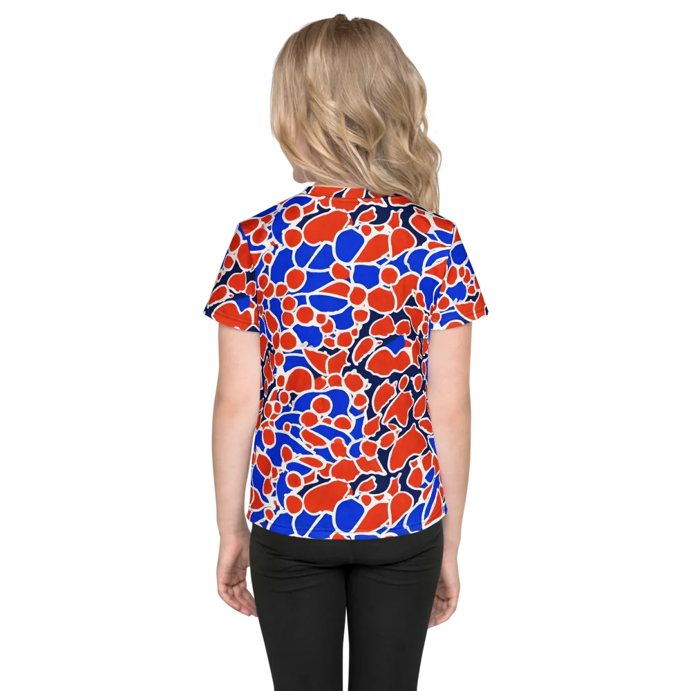 Cobalt Confetti on Kids Crew Neck T-Shirt — Back