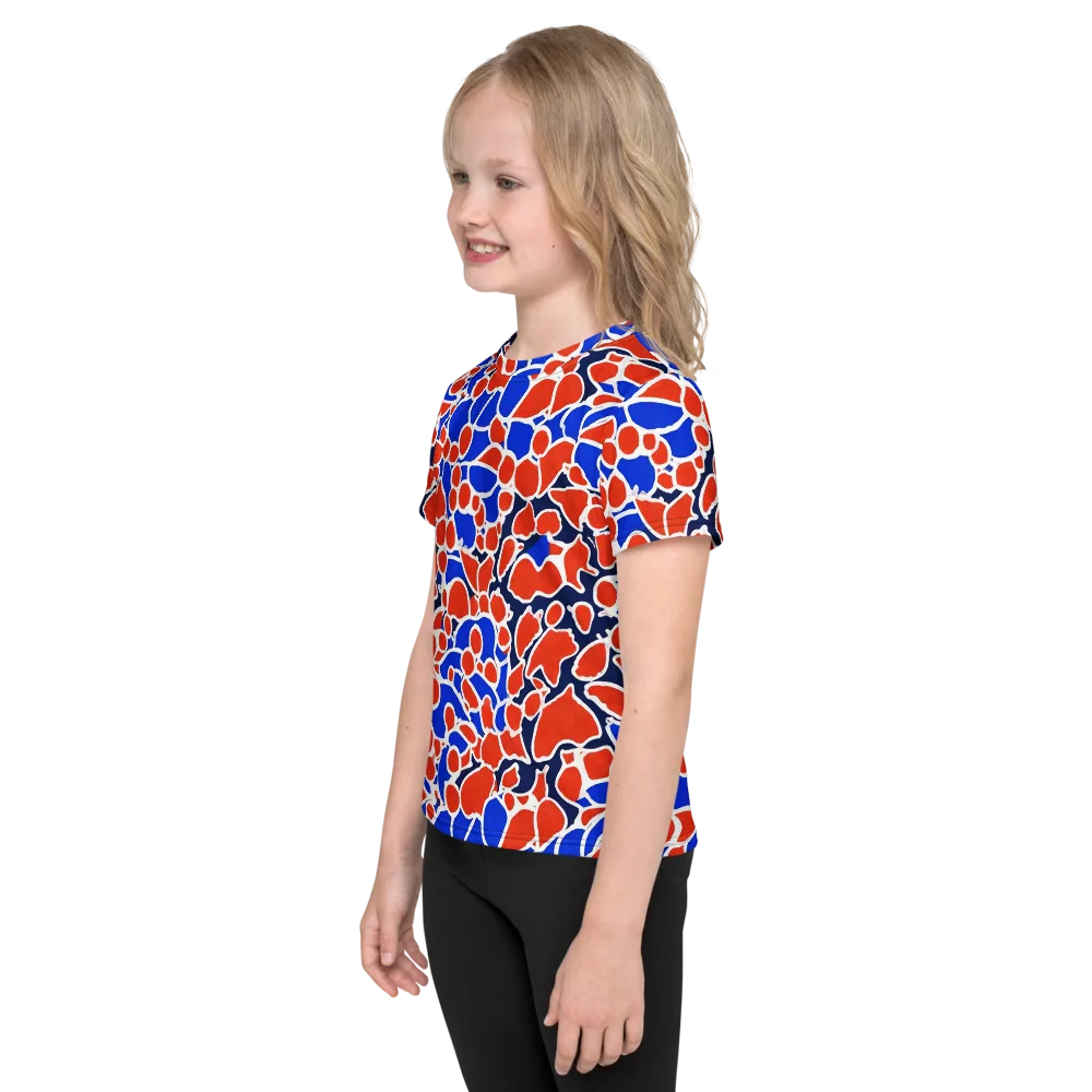 Cobalt Confetti on Kids Crew Neck T-Shirt — Left