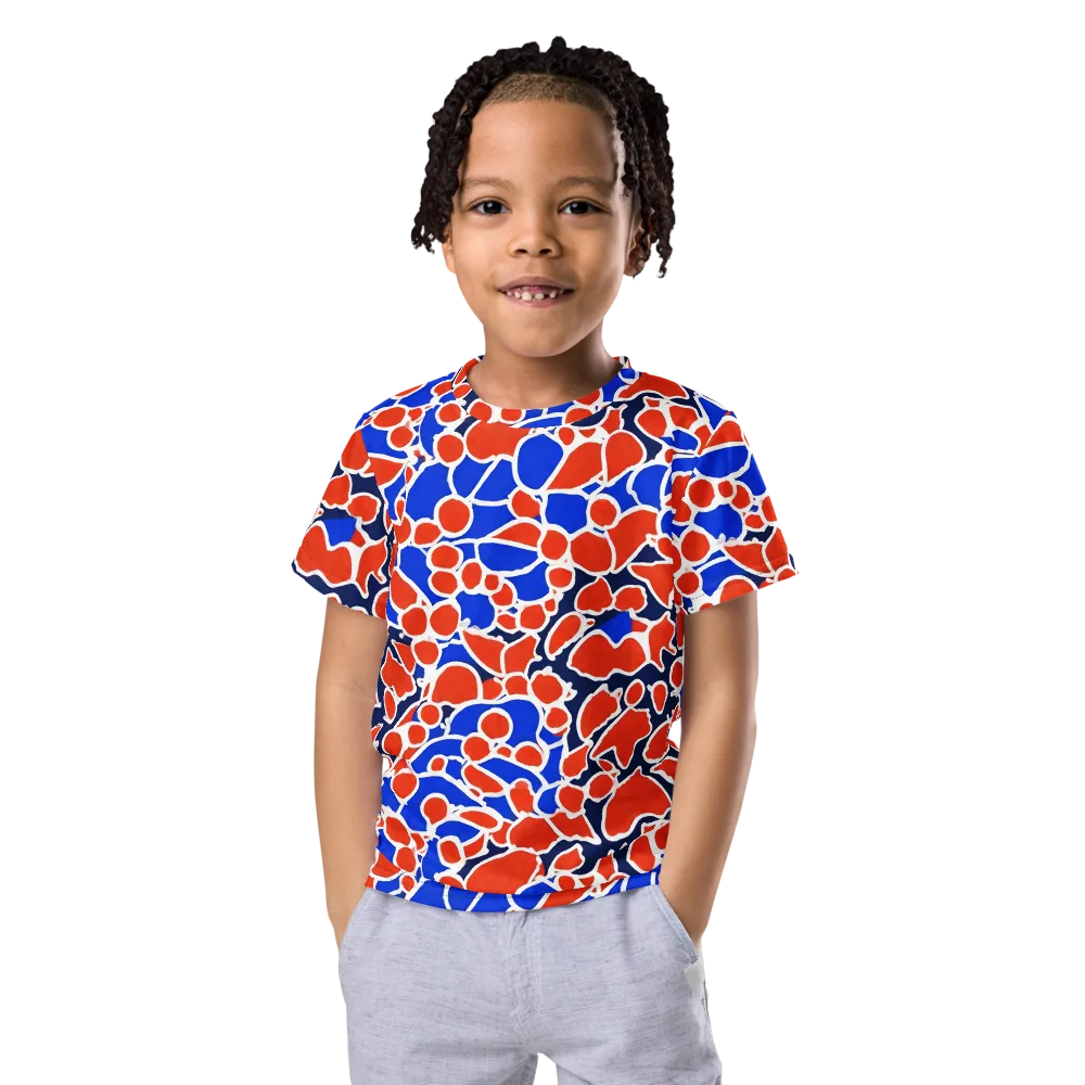 Cobalt Confetti on Kids Crew Neck T-Shirt — Front
