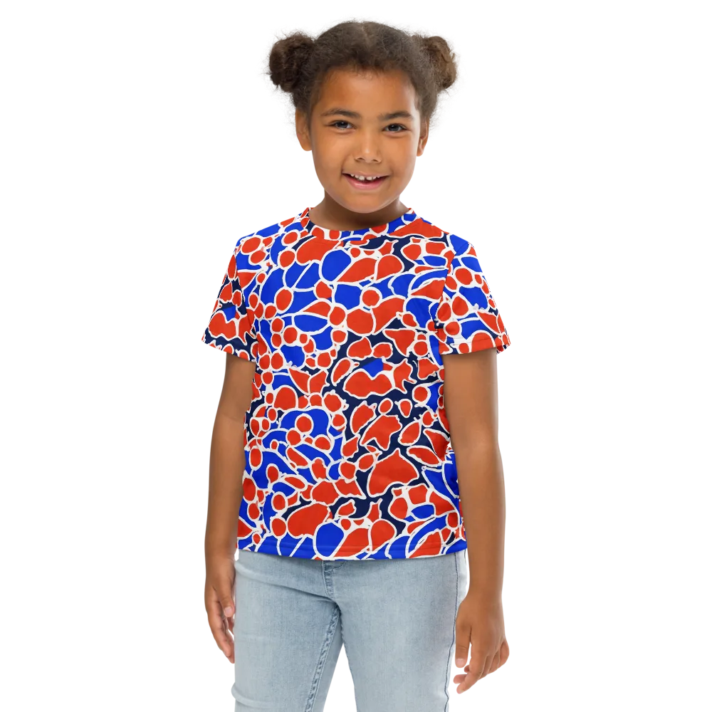 Cobalt Confetti on Kids Crew Neck T-Shirt — Front