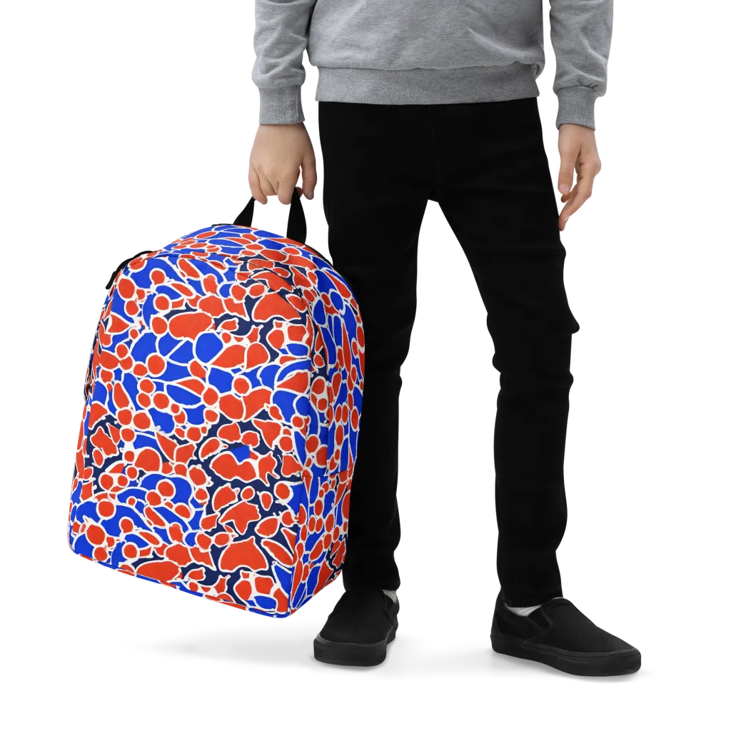 Cobalt Confetti on Minimalist Backpack — Zoomed-in