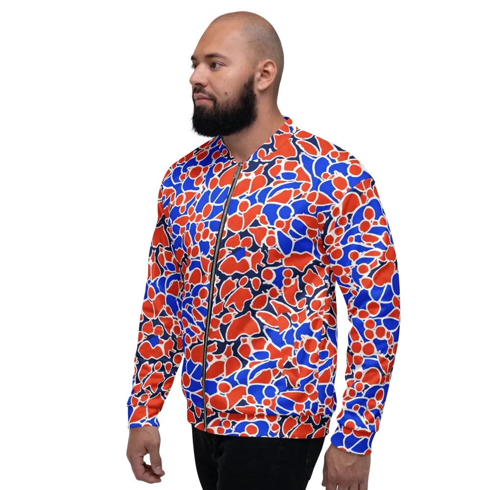 Cobalt Confetti on Bomber Jacket — Left