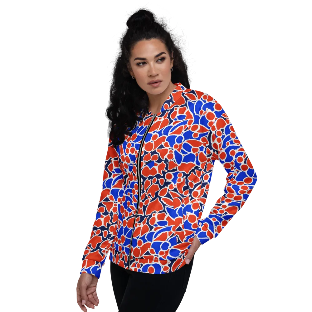 Cobalt Confetti on Bomber Jacket — Left