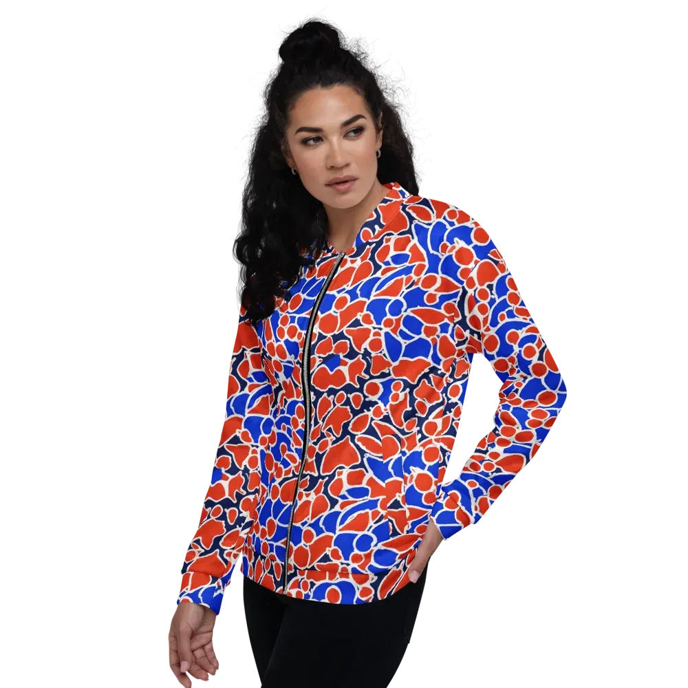 Cobalt Confetti on Bomber Jacket — Left