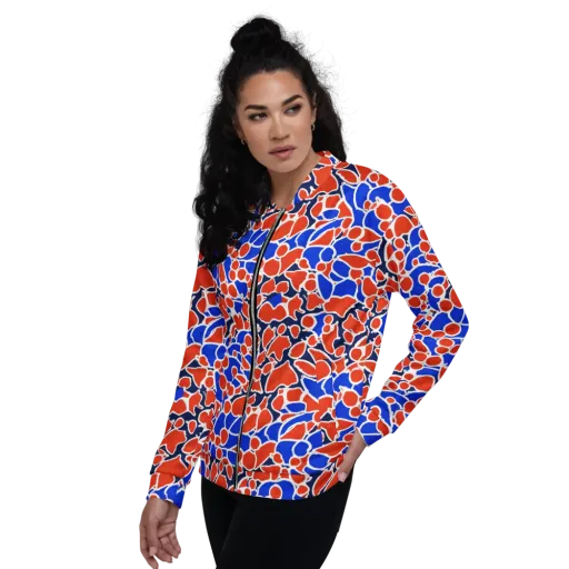 Cobalt Confetti on a Bomber Jacket
