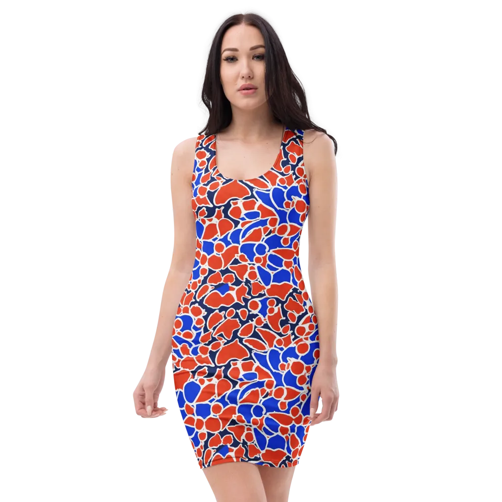Cobalt Confetti on Bodycon Dress — Front
