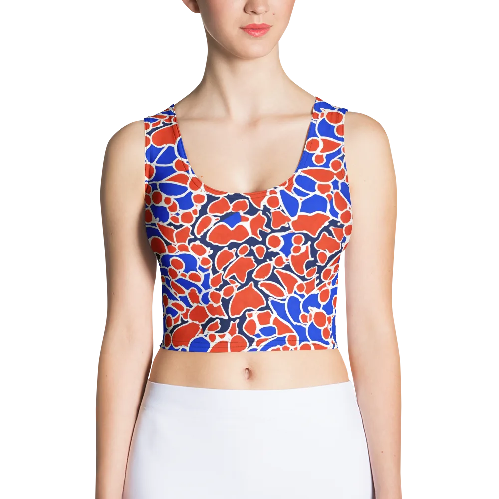 Cobalt Confetti on Crop Top — Front