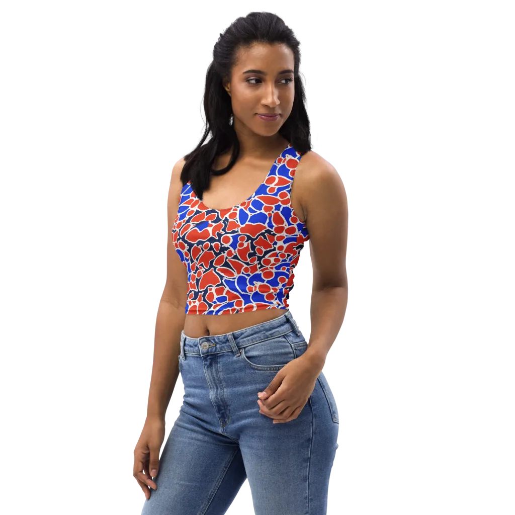Cobalt Confetti on Crop Top — Left Front