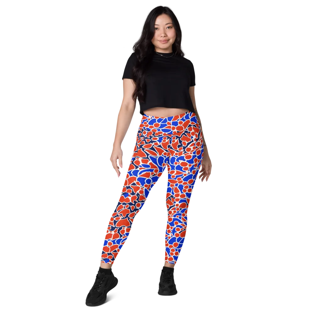 Cobalt Confetti on Leggings with Pockets — Front
