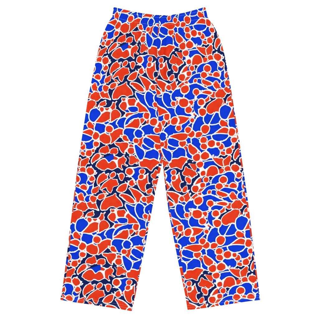 Cobalt Confetti on Wide-Leg Pants — Front