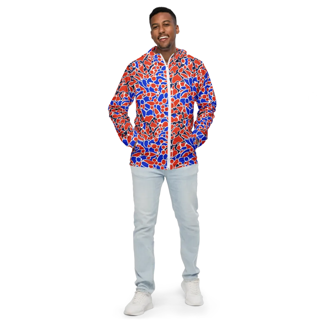Cobalt Confetti on Men's Windbreaker — Front