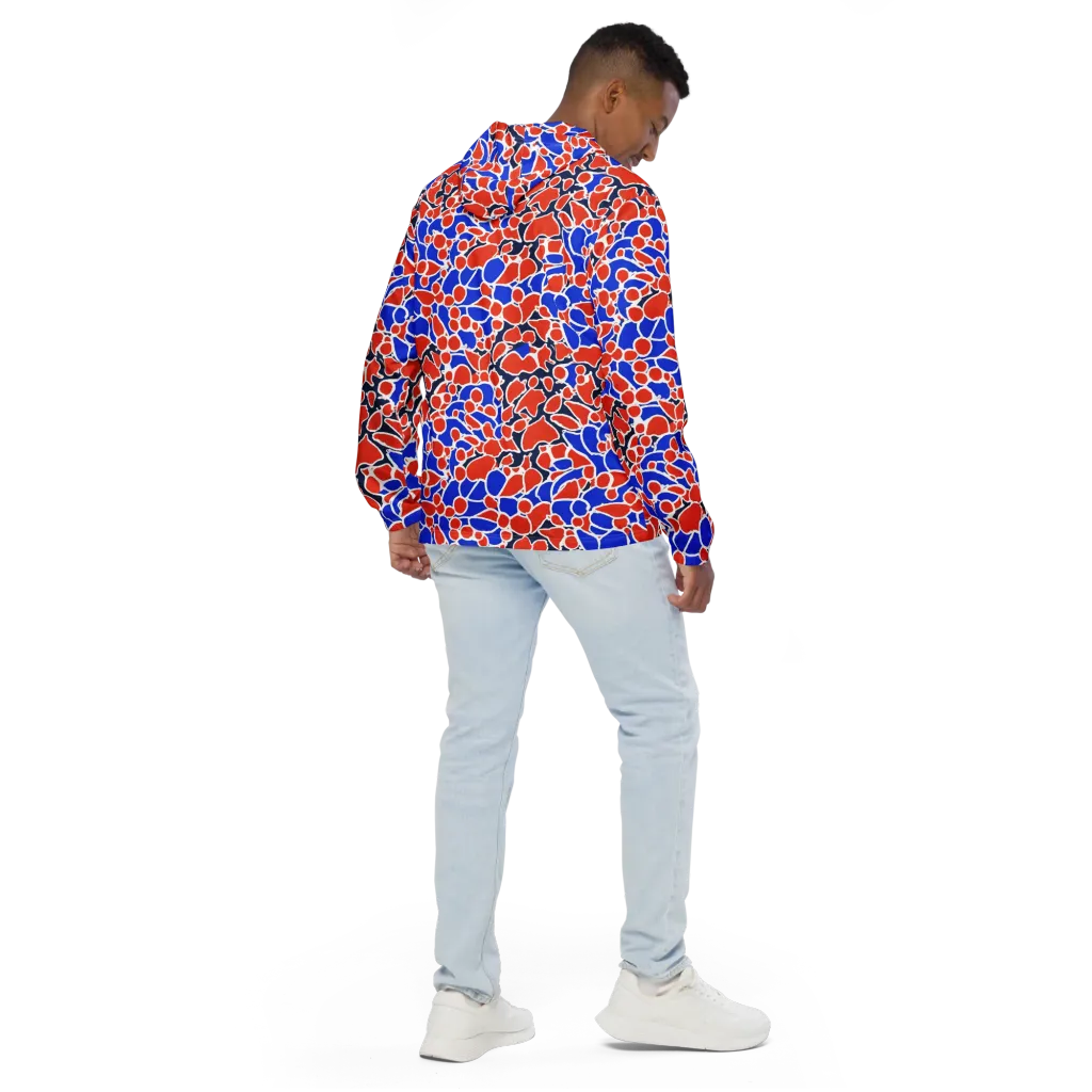 Cobalt Confetti on Men's Windbreaker — Back