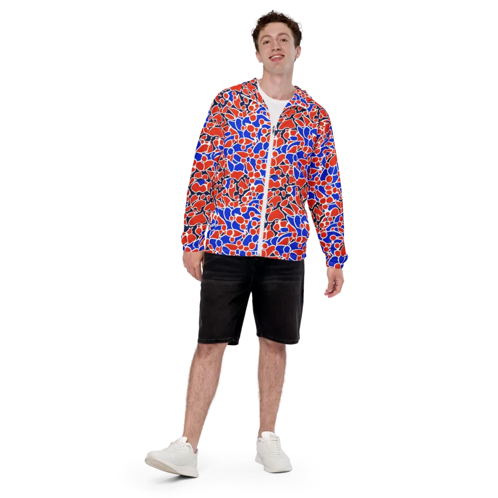 Cobalt Confetti on Men's Windbreaker — Front