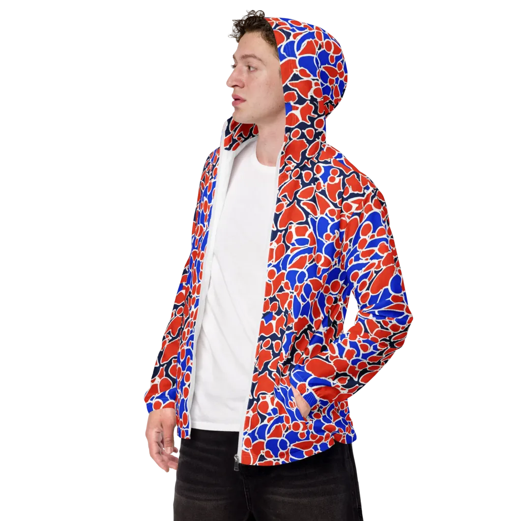 Cobalt Confetti on Men's Windbreaker — Left Front