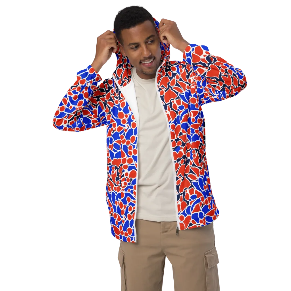 Cobalt Confetti on Men's Windbreaker — Front