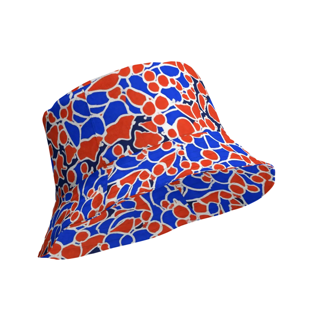 Cobalt Confetti on Reversible Bucket Hat — Product details Outside