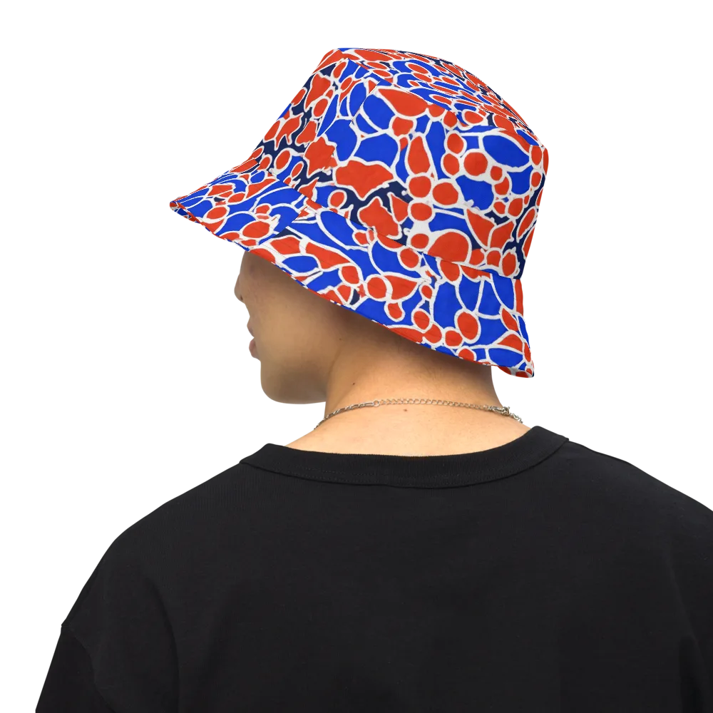 Cobalt Confetti on Reversible Bucket Hat — Back Inside