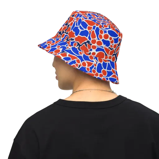Cobalt Confetti on a Reversible Bucket Hat