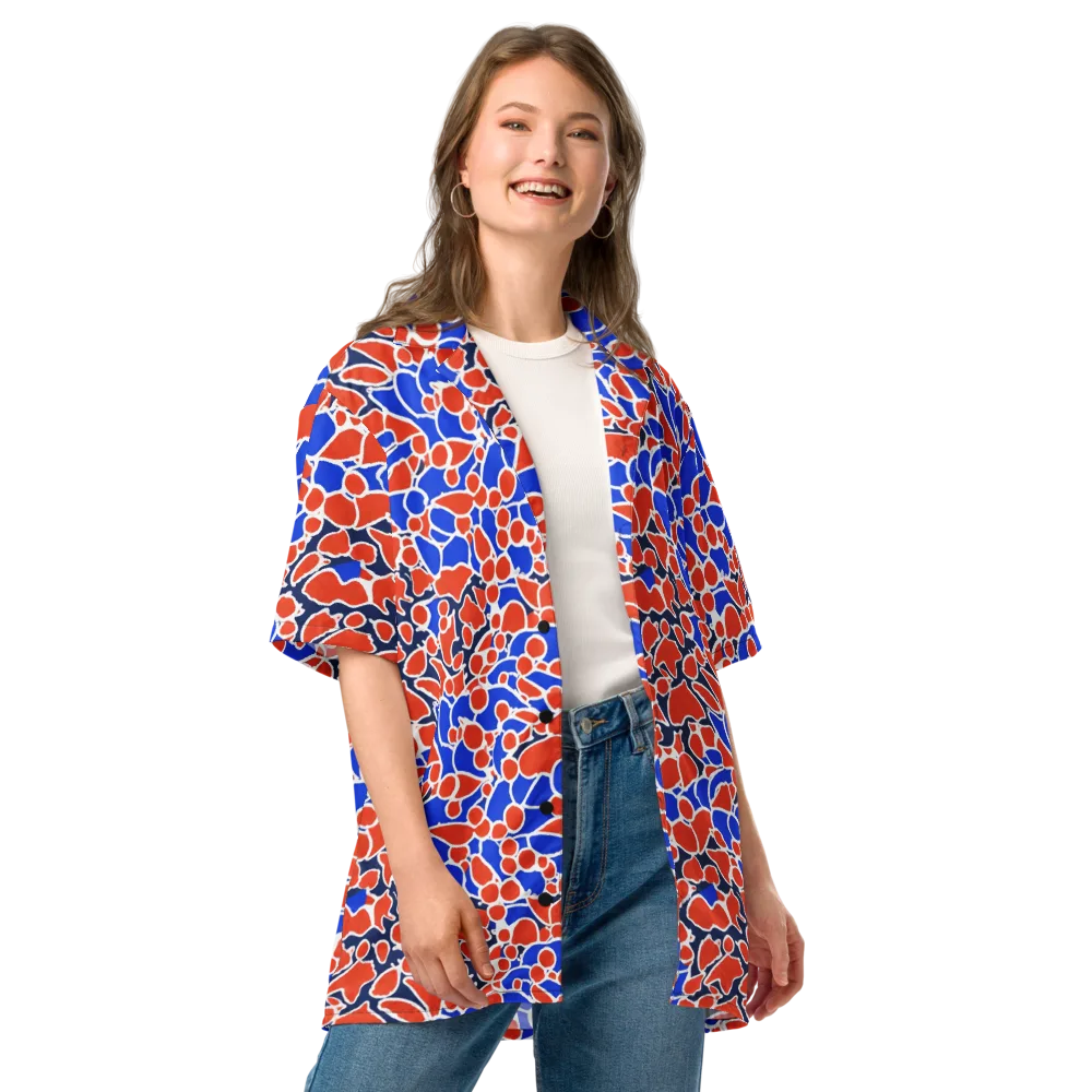 Cobalt Confetti on Button Shirt — Front