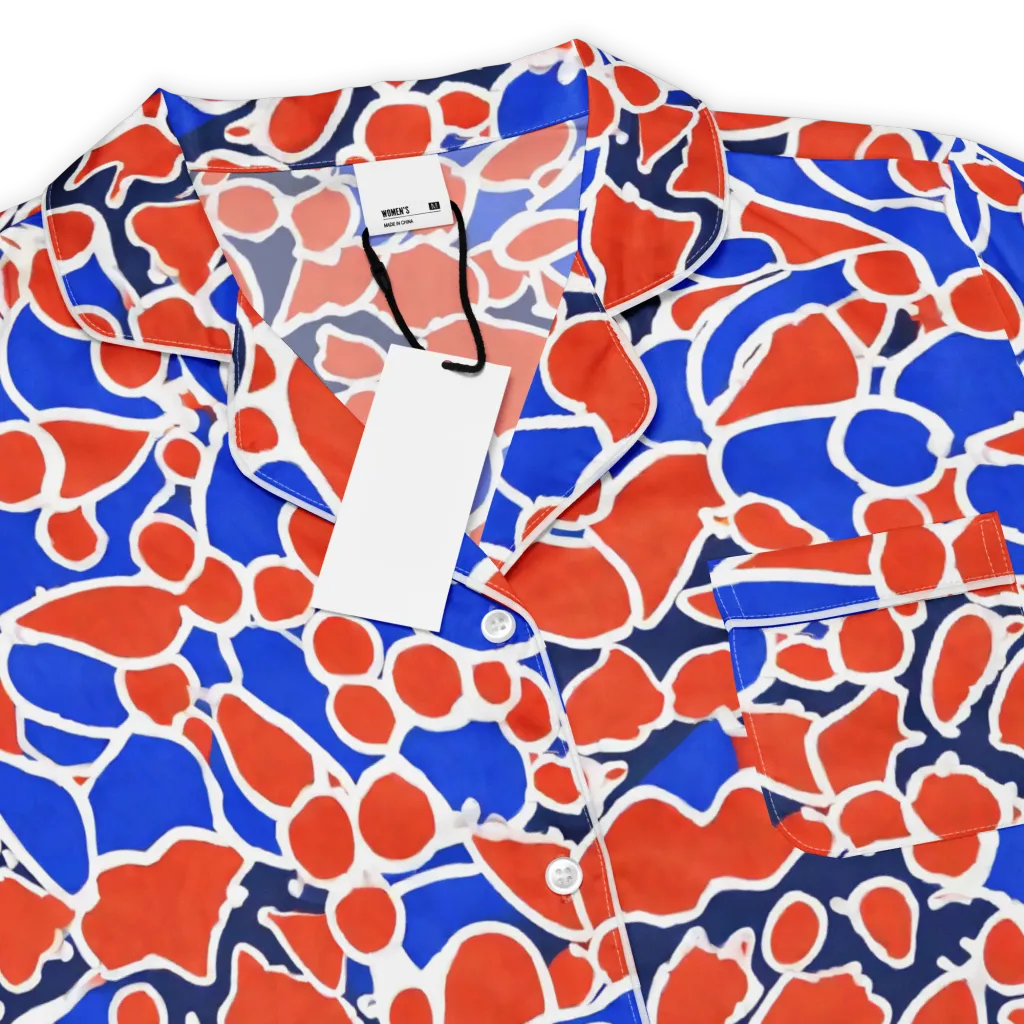Cobalt Confetti on Women's Short Sleeve Pajama Top — Product details