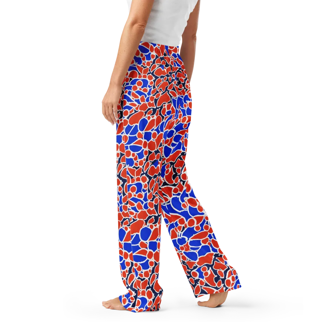 Cobalt Confetti on Women's Pajama Pants — Left