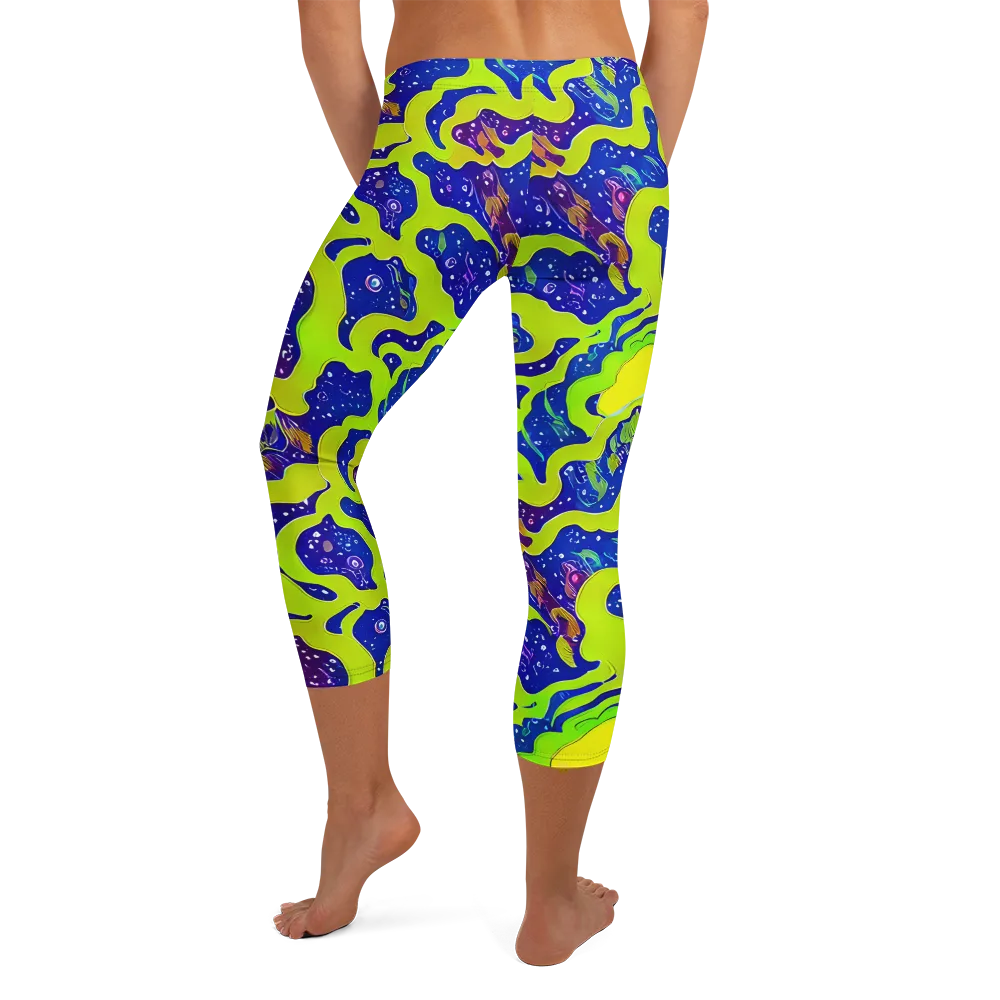 Galactic Tangledown on Capri Leggings — Back