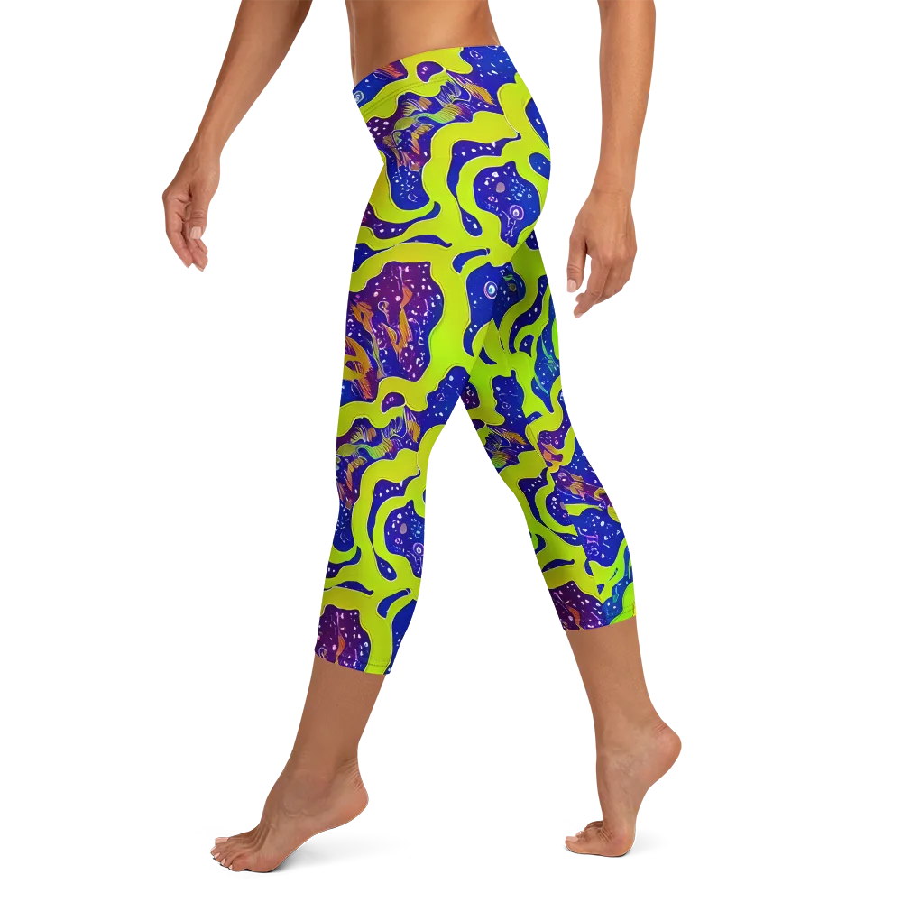 Galactic Tangledown on Capri Leggings — Left