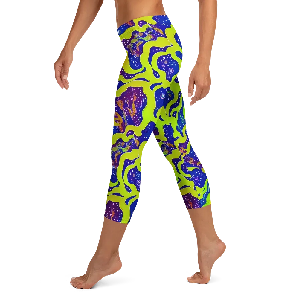 Galactic Tangledown on Capri Leggings — Left