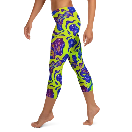 Galactic Tangledown on a Capri Leggings