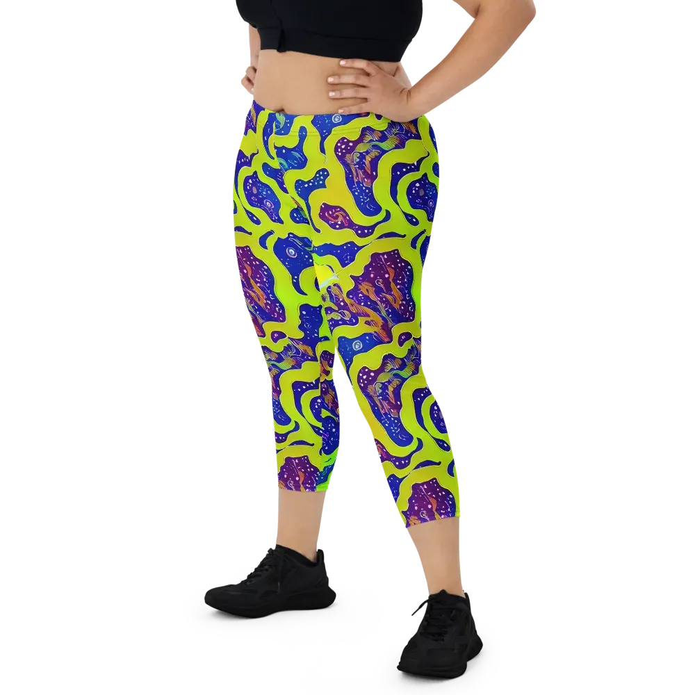 Galactic Tangledown on Capri Leggings — Front