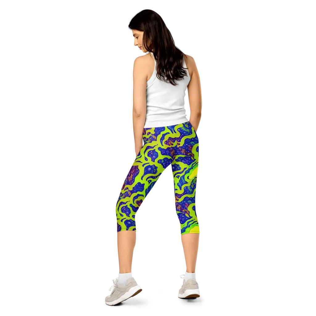 Galactic Tangledown on Capri Leggings — Back