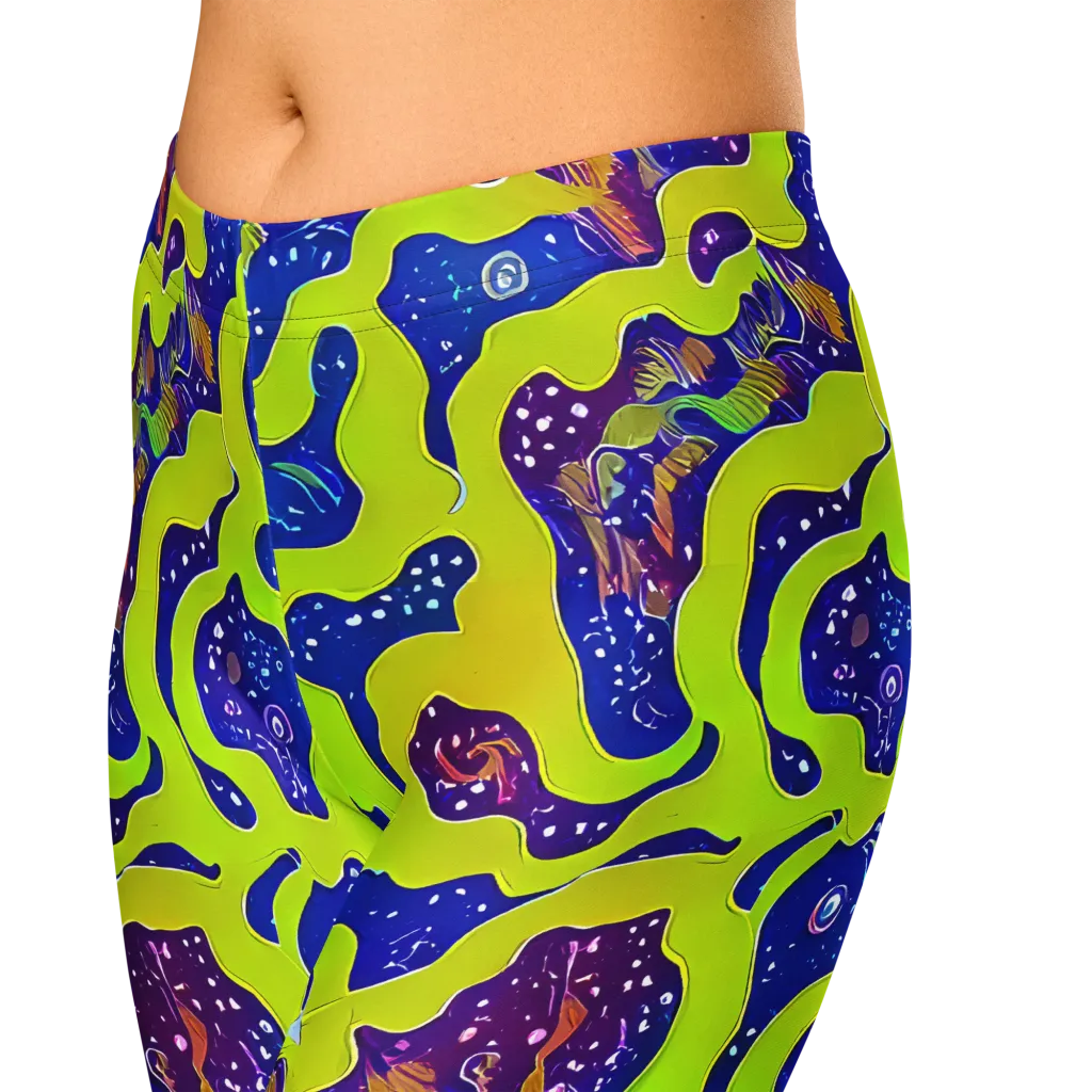 Galactic Tangledown on Capri Leggings — Zoomed-in