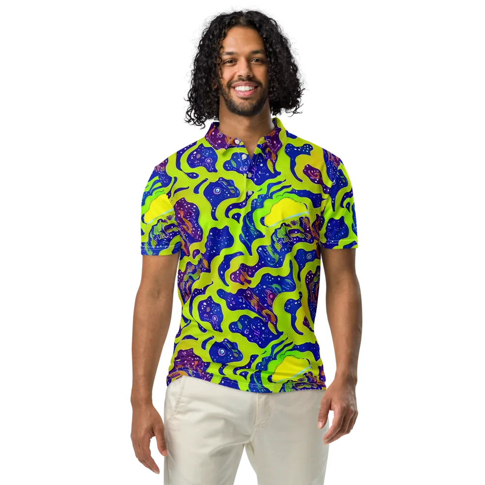 Galactic Tangledown on Men's Slim Fit Polo Shirt — Front