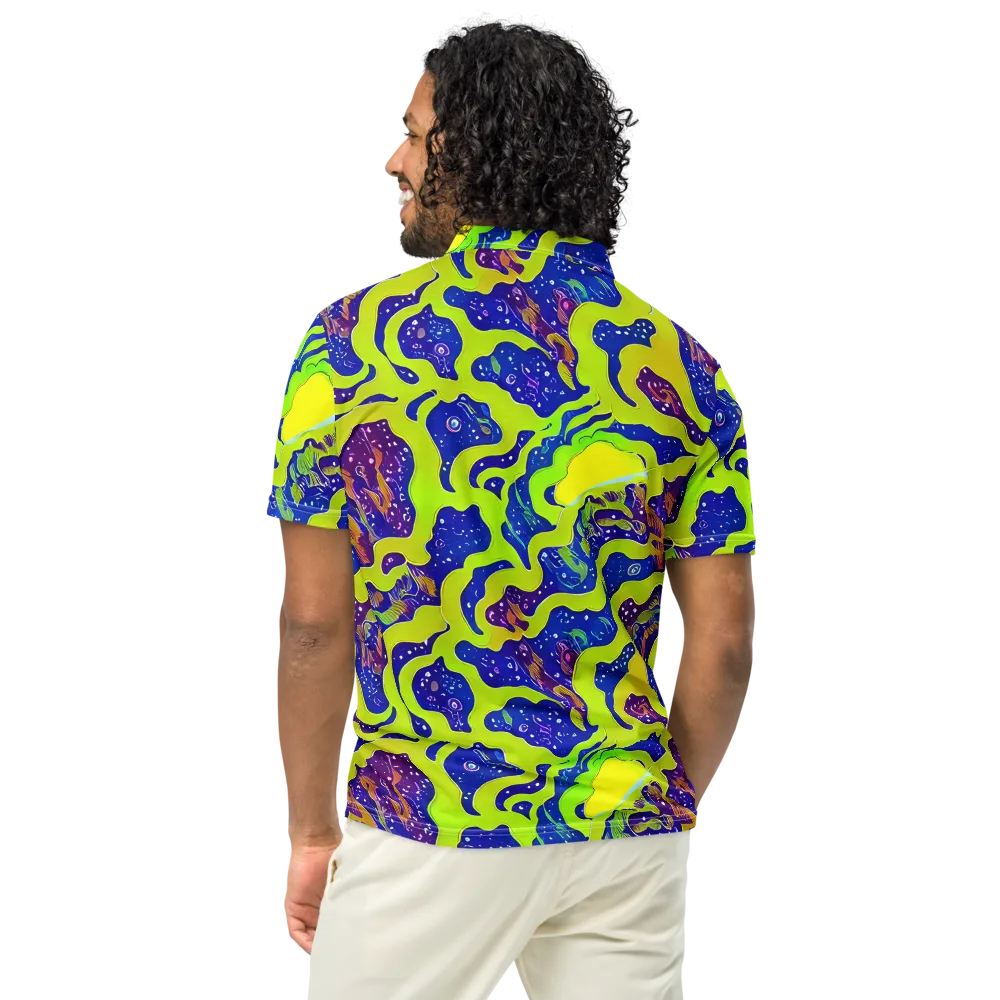 Galactic Tangledown on Men's Slim Fit Polo Shirt — Back