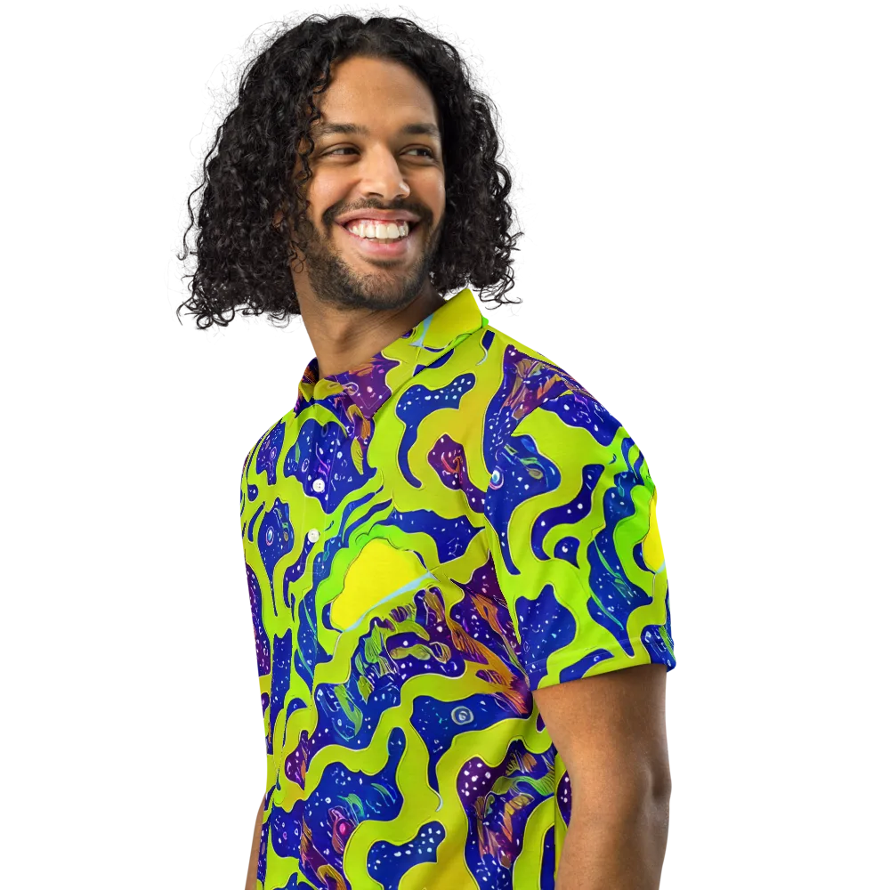Galactic Tangledown on Men's Slim Fit Polo Shirt — Left Front