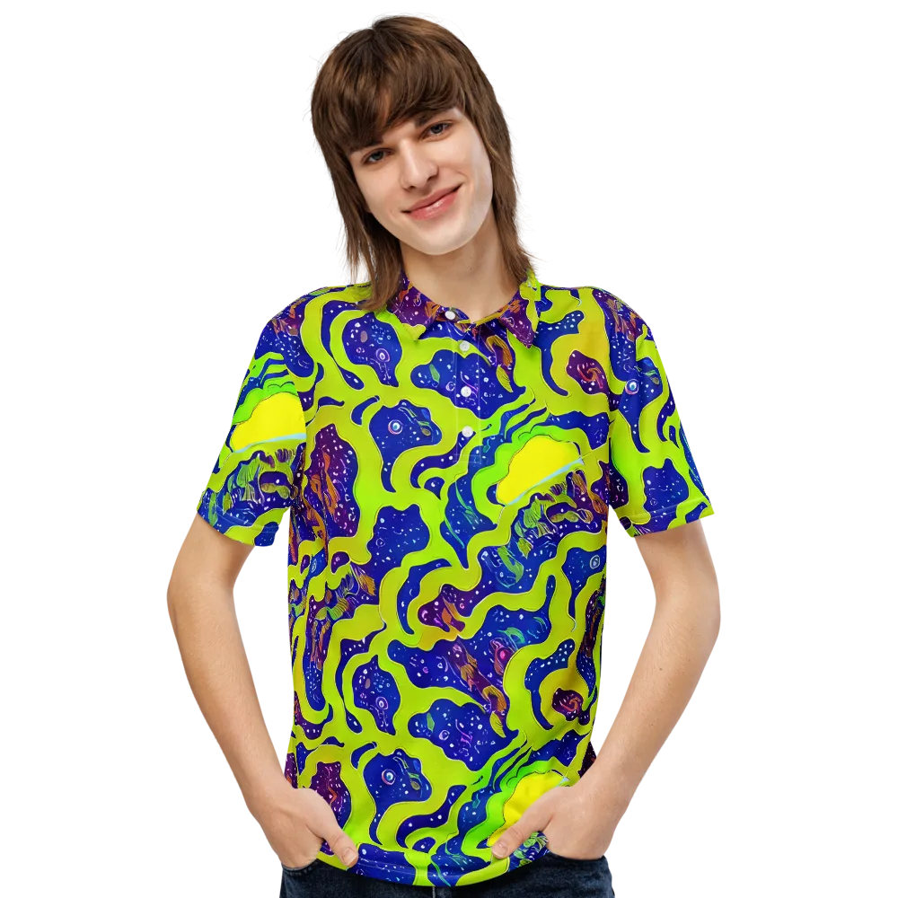 Galactic Tangledown on Men's Slim Fit Polo Shirt — Front