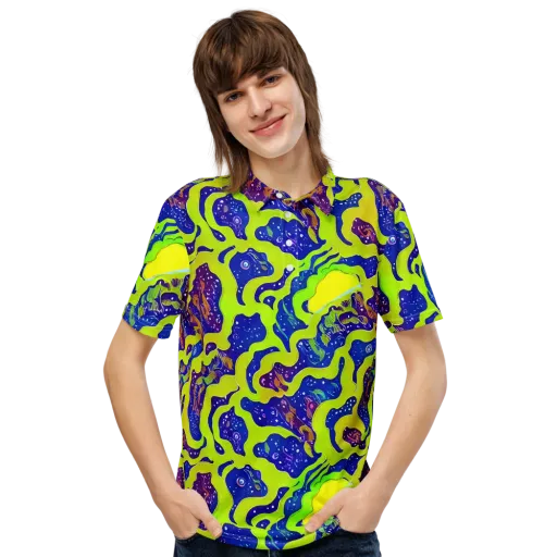 Galactic Tangledown on a Men's Slim Fit Polo Shirt