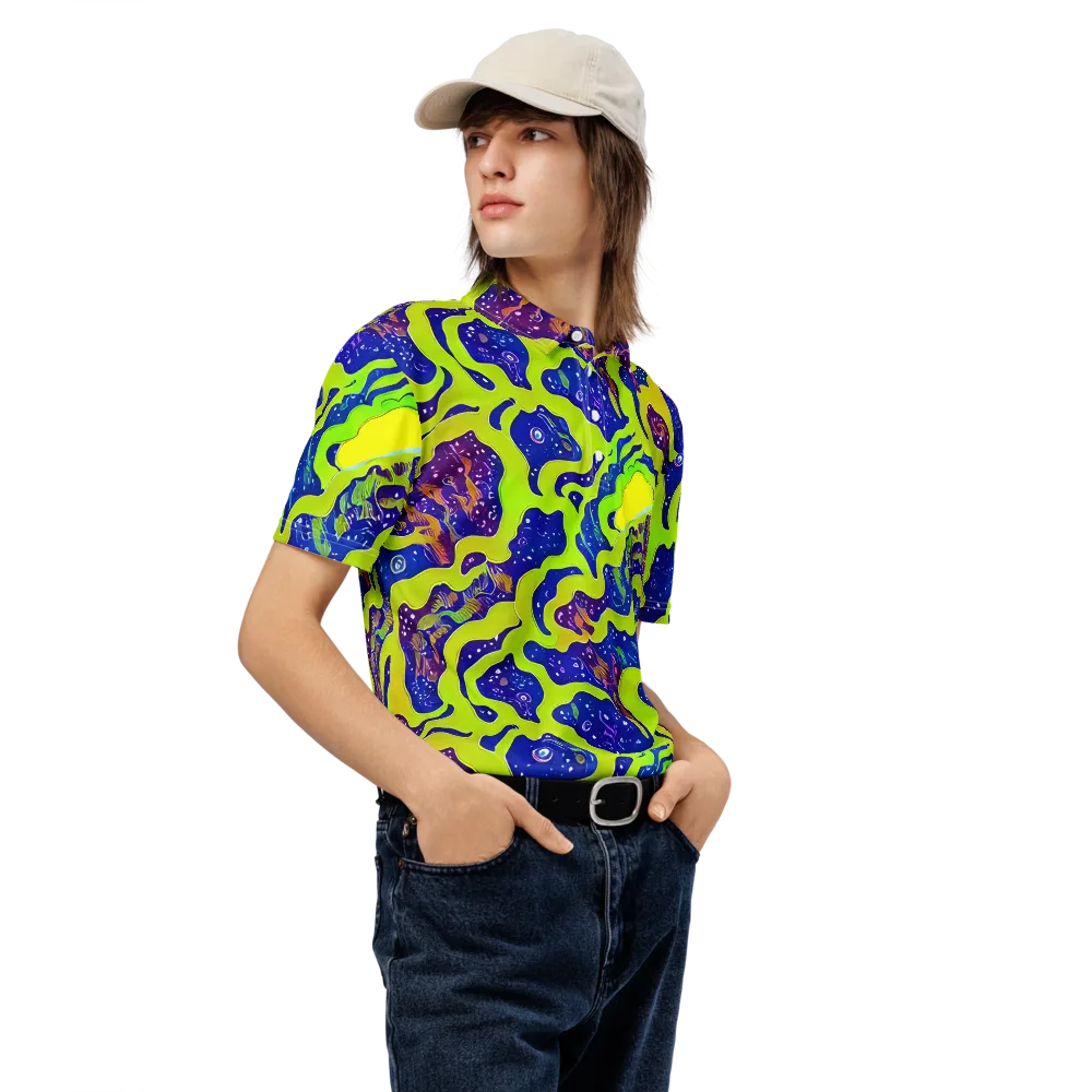 Galactic Tangledown on Men's Slim Fit Polo Shirt — Right Front