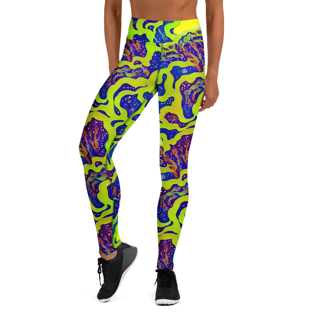 Galactic Tangledown on Yoga Leggings — Front